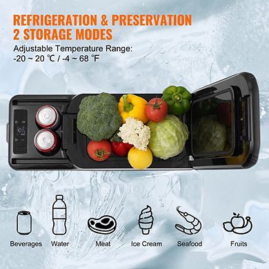 15L Portable Car Refrigerator 12V Armrest Fridge Single Zone Compressor Cooler For Camping