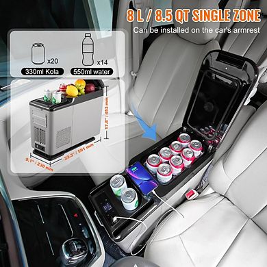 15L Portable Car Refrigerator 12V Armrest Fridge Single Zone Compressor Cooler For Camping