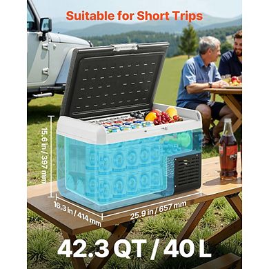 12 Volt Car Refrigerator 42 Quart Portable Electric Cooler Compressor Freezer for Camping RV