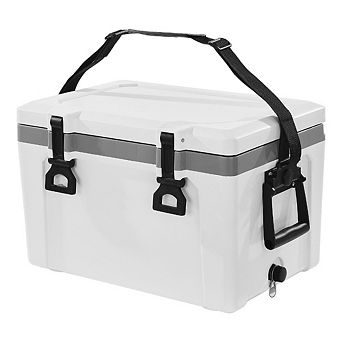 Premium 26-qt Hard Sided Portable Cooler with Shoulder Strap for Camping and Travel