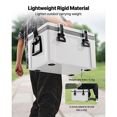 Premium 26 QT Hard Sided Portable Cooler with Shoulder Strap for Camping and Travel