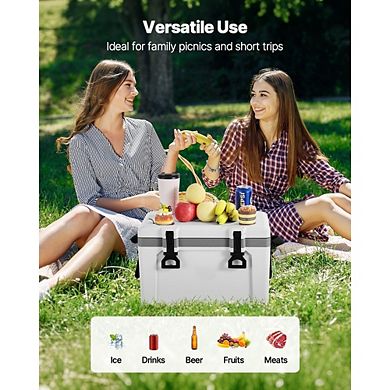 Premium 26 QT Hard Sided Portable Cooler with Shoulder Strap for Camping and Travel