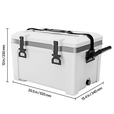 Premium 26 QT Hard Sided Portable Cooler with Shoulder Strap for Camping and Travel