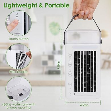 Portable Air Conditioner Fan 9.84 Inch Evaporative Cooler Mini AC For Home Office