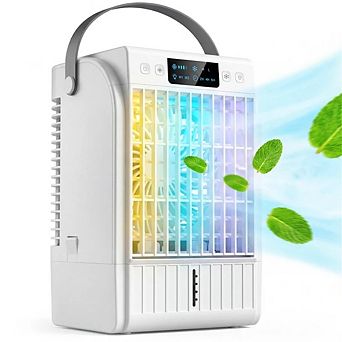 Portable Air Conditioner Cooler 4-in-1 Mini Personal Desk Fan with Humidifier 11.1 Inch For Bedroom