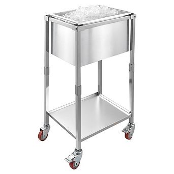Rolling Ice Chest Cooler Cart 22L x 16W x 38H Inch Outdoor Beverage Trolley