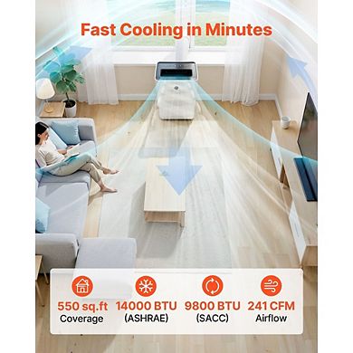 Portable Air Conditioner 14000 BTU Standing Cooling AC Unit For Indoor Room
