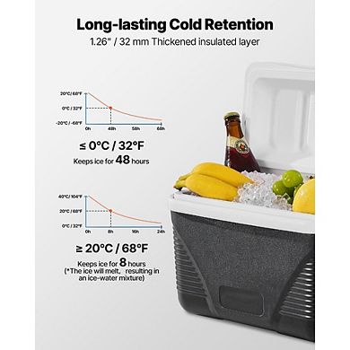 Portable Hard Cooler 8.5 QT Insulated Ice Box Outdoor Camping