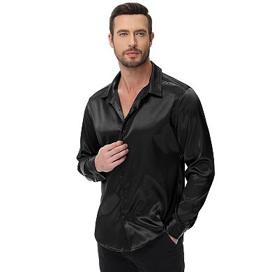 Men's Long Sleeve Button Down Casual T-Shirt
