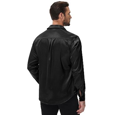 Men's Long Sleeve Button Down Casual T-Shirt