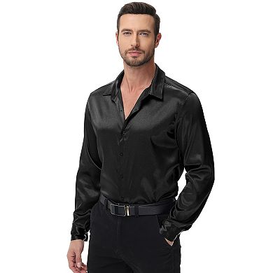 Men's Long Sleeve Button Down Casual T-Shirt