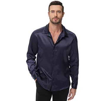 Men's Long Sleeve Button Down Casual T-Shirt
