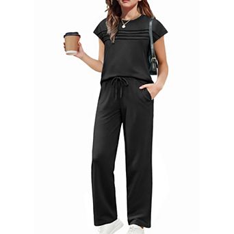 Arshiner Girls Outfit Teen Clothes Piece Set Crewneck Short Sleeve T-Shirt Shirts Loose Sweatpants