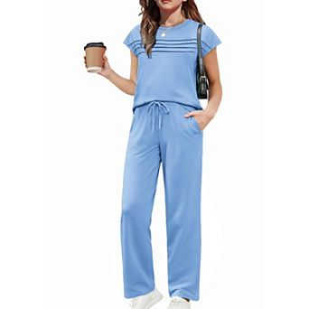 Arshiner Girls Outfit Teen Clothes Piece Set Crewneck Short Sleeve T-Shirt Shirts Loose Sweatpants