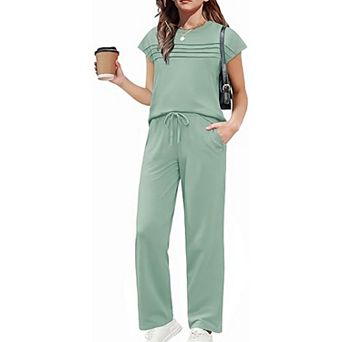 Arshiner Girls Outfit Teen Clothes Piece Set Crewneck Short Sleeve T-Shirt Shirts Loose Sweatpants