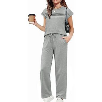 Arshiner Girls Outfit Teen Clothes Piece Set Crewneck Short Sleeve T-Shirt Shirts Loose Sweatpants