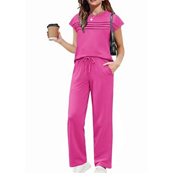Arshiner Girls Outfit Teen Clothes Piece Set Crewneck Short Sleeve T-Shirt Shirts Loose Sweatpants