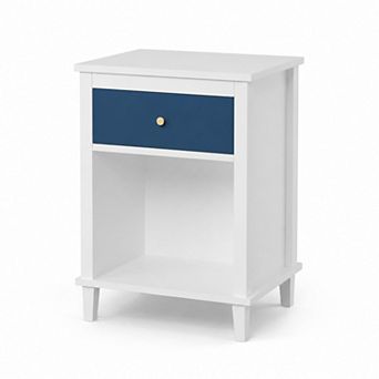BAOURE MDF Nightstand With One Drawer And Shelf For Bedroom Bedside Storage Use