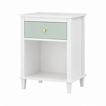 BAOURE MDF Nightstand With One Drawer And Shelf For Bedroom Bedside Storage Use