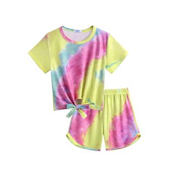 Arshiner Girls Piece Outfits Summer Clothes Short Sleeve Tops And Paperbag Waist Shorts Set Cut