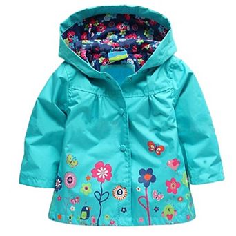Arshiner Girls Waterproof Hooded Rain Jacket Windproof Kids Raincoat Outwear