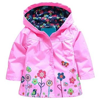 Arshiner Girls Waterproof Hooded Rain Jacket Windproof Kids Raincoat Outwear