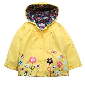 Arshiner Girls Waterproof Hooded Rain Jacket Windproof Kids Raincoat Outwear