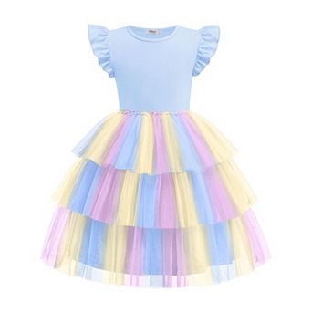 Arshiner Toddler Tutu Dress Cute Fluffy Tiered Tulle Sundress Holiday Party Sundress