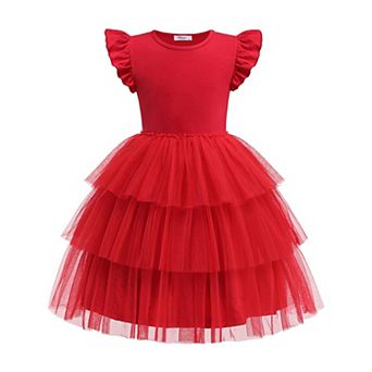 Arshiner Toddler Tutu Dress Cute Fluffy Tiered Tulle Sundress Holiday Party Sundress