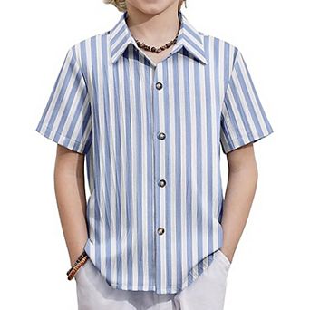 Arshiner Boys Short Sleeve Button Down Shirt Casual Summer Shirt