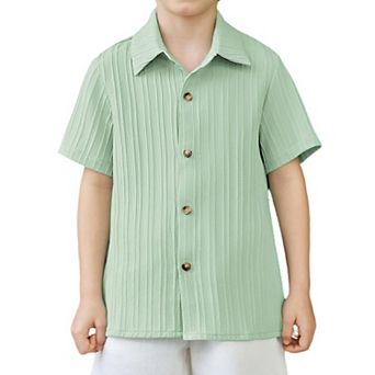 Arshiner Boys Short Sleeve Button Down Shirt Casual Summer Shirt