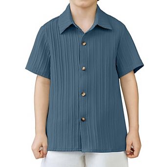 Arshiner Boys Short Sleeve Button Down Shirt Casual Summer Shirt