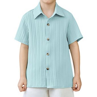 Arshiner Boys Short Sleeve Button Down Shirt Casual Summer Shirt