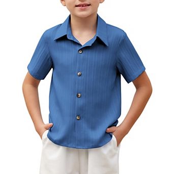 Arshiner Boys Short Sleeve Button Down Shirt Casual Summer Shirt