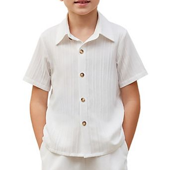 Arshiner Boys Short Sleeve Button Down Shirt Casual Summer Shirt