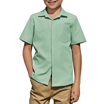 Arshiner Boys Short Sleeve Dress Shirts Button Down Shirts Summer Formal Uniform Shirt