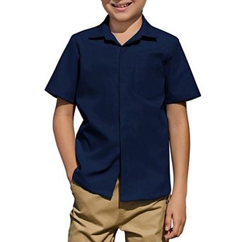 Arshiner Boys Short Sleeve Dress Shirts Button Down Shirts Summer Formal Uniform Shirt