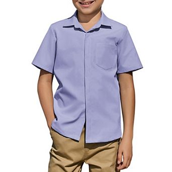 Arshiner Boys Short Sleeve Dress Shirts Button Down Shirts Summer Formal Uniform Shirt