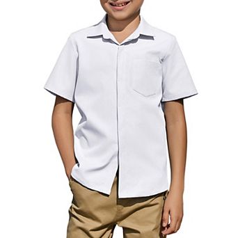 Arshiner Boys Short Sleeve Dress Shirts Button Down Shirts Summer Formal Uniform Shirt