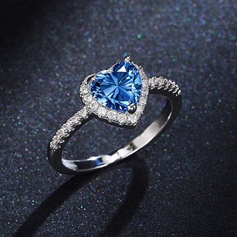 Luxury Heart Cubic Zirconia Finger Rings for Women Romantic Wedding Accessories