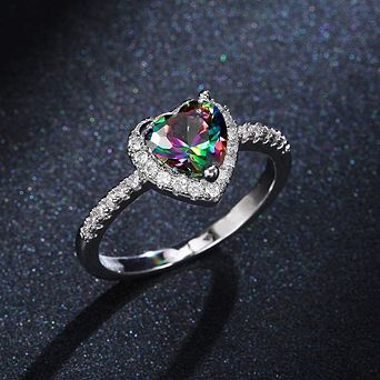 Luxury Heart Cubic Zirconia Finger Rings for Women Romantic Wedding Accessories