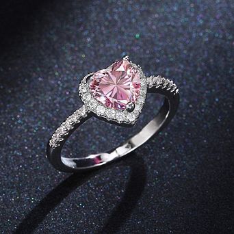 Luxury Heart Cubic Zirconia Finger Rings for Women Romantic Wedding Accessories