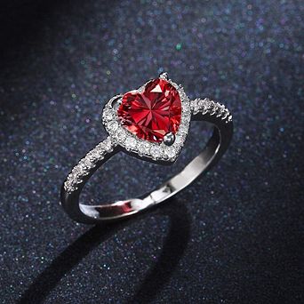 Luxury Heart Cubic Zirconia Finger Rings for Women Romantic Wedding Accessories