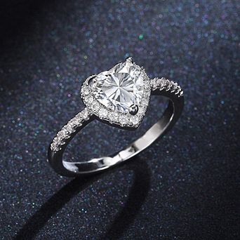 Luxury Heart Cubic Zirconia Finger Rings for Women Romantic Wedding Accessories