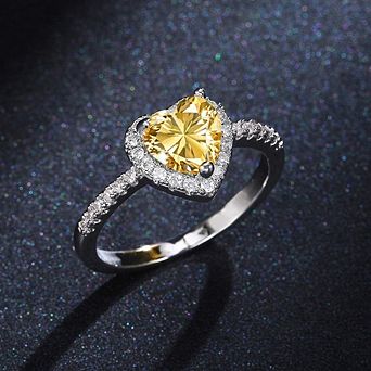 Luxury Heart Cubic Zirconia Finger Rings for Women Romantic Wedding Accessories