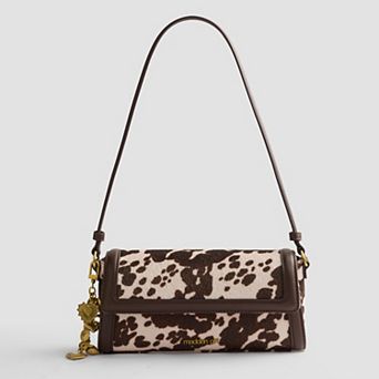 madden girl Faux Leather Hair Baguette Bag