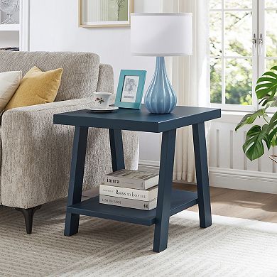 Athens Contemporary Wood Shelf End Table