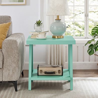 Athens Contemporary Wood Shelf End Table