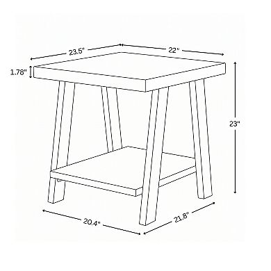 Athens Contemporary Wood Shelf End Table