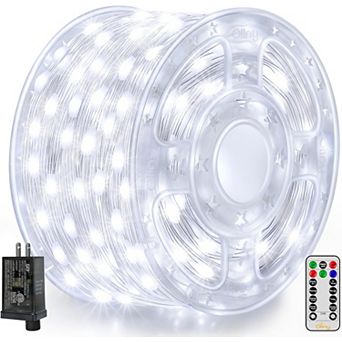 Ollny 600 LED 197ft Cool White IP67 Waterproof Christmas Lights Clear Wire